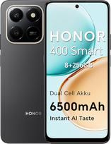 HONOR 400 Smart 4G išmanusis telefonas su dviem SIM kortelėmis, NFC, "Android 15", 8+256GB, 6500 mAh dviejų elementų baterija, 108 MP + 2 MP su AI telefono pulsatoriumi, 6,77 policija, 120 Hz patogus ekranas, 5 skaitmenų SGS ir IP65, aksominės juodos spa