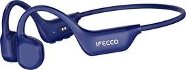 IFECCO "Bone Sound" ausinės "Bluetooth 6.0" - IP67 vandeniui atsparios kaulų laidumo ausinės su mikrofonu, ilga baterijos veikimo trukmė, atviros ausinės belaidės ausinės fitneso bėgikams (mėlynos)