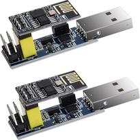 Įrankių valdovas 2 vnt. modulinė kortelė ESP8266 ESP-01 ESP01S "WiFi" siųstuvas imtuvas Belaidis serijos adapterių rinkinys Konverterio lustas USB CH340C