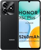 Išmanusis telefonas HONOR X5c Plus su 5260 mAh akumuliatoriumi, 256GB/4GB RAM, "Android" mobilusis telefonas be SIM blokavimo be sutarties (6,74 colių ekranas, 90 Hz, 50 MP + 5 MP kamera, "Android 15", aštuonių branduolių procesorius), vidurnakčio juoda