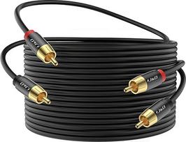 J&D 2 RCA M/M stereofoninio garso kabelis, 20FT/9 metrų, paauksuota vario įvorė, 2RCA vyriškos ir 2RCA vyriškos formos, skirtas namų kinui, HDTV, stiprintuvui, Hi-Fi sistemoms, garsiakalbiui