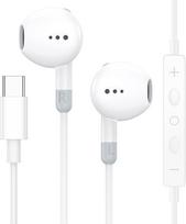 Kabelinės kopijavimo ausinės USB C, skirtos iPhone 17 16 15, laidinės ausinės USB C, laidinės iPhone kopijavimo ausinės su laužtuvu ir mikrofonu, skirtos Samsung Galaxy S23 S22 S21 FE iPad Pro Huawei Google Pixel