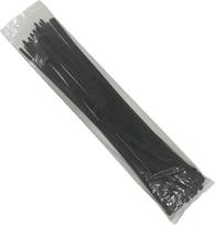 Kabelių raiščiai ilgi 550 mm x 7,6 mm, atsparūs tempimui 55 kg, 100 vnt., juodos spalvos pakuotė