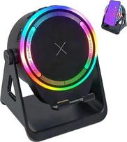 Kabelloser Bluetooth-Lautsprecher mit Induktionssensor, 360°-Drehung Kabelloser Bluetooth-Telefonsensorständer RGB-Umgebungslicht und HD-Surround-Sound für Smartphones