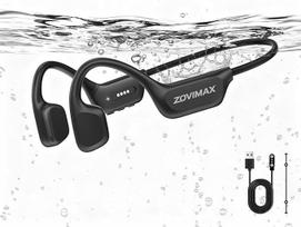 Karinės kaulų garso ausinės, "Bluetooth 6.0", IP68 vandeniui atsparios plaukimo sporto ausinės su MP3 grotuvu, 32G atmintis, 12 valandų veikimo trukmė, apsauga nuo vėjo, atviros ausinės, plaukimo