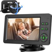 Kūdikių automobilinė kamera, 4,3 colių HD veidrodinis monitorius kūdikiams su "Bluetooth", naktiniu matymu ir matymo kampu, saugos veidrodinė kamera automobilio sėdynėms