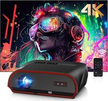 LED projektorius 4K 1800ANSI, tinkamas dienos šviesai HDR10+, išmanusis projektorius "Android TV", "WiFi", "Bluetooth", 5.2, WIFI6, su lizdinės plokštumos korekcija, priartinimas, tvirtinimas prie lubų, namų kino žaidimų projektorius, dienos šviesos proje