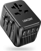 LENCENT Universalus kelioninis adapteris Worldwide Travel Plug World Travel Adapter su 3 USB A ir 1 USB C, tarptautinis kištukinis adapteris Japonijai, Tailandui, JAV, Anglijai, Australijai (A/B/G/G/I/C tipas)