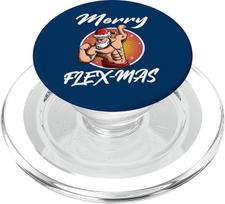Linksmų Flexmas Lustiges Bodybuilding-Weihnachten Starker Weihnachtsmann PopSockets PopGrip für MagSafe