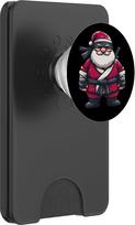 Lustiges Samurai-Ninja-Emblem im Weihnachtsmann-Kostüm PopSockets PopWallet für MagSafe