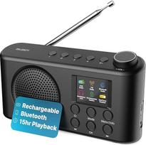 MAJORITY Orwell DAB Plus Radio | Virtuvės radijas DAB+ ir FM | Mini radijo imtuvas su "Bluetooth 5.2" | 12 valandų veikianti baterija | Skaitmeninis radijas su 40 išankstinių nustatymų virtuvei ir biurui