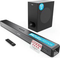 Majority Sierra 2.1.2 Dolby Atmos Soundbar | Belaidis žemų dažnių garsiakalbis I 400 W galingas erdvinis garsas | Namų kino 3D garsas su aukštyn nukreiptu Atmos garsiakalbiu | HDMI ARC, HDMI, "Bluetooth", USB ir