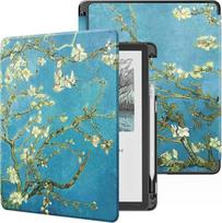 MoKo Hülle mit Stifthalter für den Neuen 11" Kindle Scribe (3. Generation -2025) & Kindle Scribe Colorsoft (1. Generation 2025), Leichtgewichtige Schutzhülle mit Auto Schlaf/Wach, Aprikose Blume