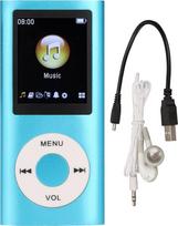 MP3 grotuvas, muzikos grotuvas su 1,8 colio LCD ekranu, USB prievadu, plonas klasikinis skaitmeninis diktofonas su FM radiju, palaiko iki 64GB (mėlynas)