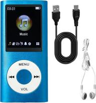 MP3 MP4 grotuvas Nešiojamasis muzikos grotuvas MP3 MP4 su ausinėmis, įkrovimo laidu Vaizdo įrašymas, balso įrašymas, FM radijas, HiFi garsas, LCD ekranas, 1,8 colio, kompaktiškas ir lengvas, skirtas sportui, studijoms (mėlynas)
