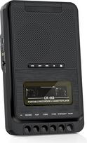Nešiojamasis kasečių grotuvas kasetinis magnetofonas, įrašymas į kasetę/USB/SD kortelę per mikrofoną, kasetė į MP3 muziką per USB/SD kortelę/PC, kasetinis magnetofonas su ištraukiama rankena (juodas)