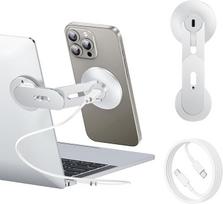 Nešiojamojo kompiuterio telefono laikiklis, magnetinis telefono stovas, 15 W greitasis belaidis įkroviklis "MagSafe", skirtas "iPhone 16/15/14/13/12" ir visiems "Tesla" telefonams, reguliuojamas 180° kampu