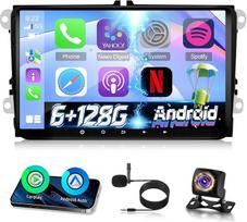NHOPEEW 6+128GB Android automobilinis radijas VW Passat B6 B7 Golf 5 6 Jetta T5 EOS Polo Touran Seat Sharan Carplay palaikymas Carplay Android Car WiFi GPS vairo valdymas + galinio vaizdo kamera