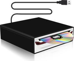 NHOPEEW Išorinis USB CD/DVD grotuvas automobiliui, nešiojamajam kompiuteriui ir išmaniajam televizoriui - "Plug & Play" USB 2.0 bamperis, suderinamas su "Android" planšetiniais kompiuteriais, įskaitant USB kabelį ir laikiklį