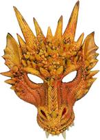 NUOBESTY Helovino 3D drakono kaukė Vakarėlio kaukė Gyvūnų pusės veido kaukės Kaukės Maskarado kaukė Karnavalo kostiumas Helovino vakarėliui Karnavalo paradas Cosplay (geltona)