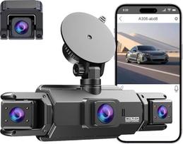 OBEST 4 kanalų 1080P automobilinis vaizdo registratorius, 360° pasukama priekinė galinė vidinė kairė dešinė prietaisų skydelio kamera, pasikartojantis įrašymas, daugiakanalė prietaisų skydelio kamera automobiliams