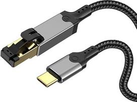 Omivine USB-C auf RJ45 Ethernet Kabel, 1-Gbit/s LAN auf USB-C Ethernet CAT-6 Kabel - vergoldete Kontakte und Aluminiumgehäuse für MacBook, iPad Pro, iPhone 17/16/15 Serie, Thunderbolt 3/4/5 - 1M