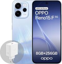 OPPO Reno15 F 5G "Android" išmanusis telefonas, 8 + 256GB, 6,57 colių 120 Hz ekranas, 50 MP itin plataus kampo asmenukių kamera, FOV 100°, AI portreto švytėjimas, 6500 mAh baterija, IP69, su 80 W SUPERVOOC įkrovikliu, Aurora