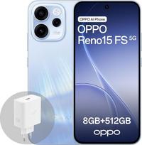 OPPO Reno15 FS 5G "Android" išmanusis telefonas, 8 + 512GB, 6,57 colių 120 Hz ekranas, 50 MP itin plataus kampo asmenukių kamera, FOV 100°, AI portreto švytėjimas, 6500 mAh baterija, IP69, su 80 W SUPERVOOC įkrovikliu