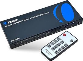 OREI 8K 4x2 HDMI matricos jungiklis - 40Gb/s HDMI 2.1, garso išskyrimas, eARC, mastelio keitimas, EDID valdymas (BK-402A)