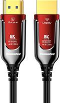 PREMIUMCORD 8K optinis aktyvusis šviesolaidinis kabelis HDMI 2.1, itin didelės spartos kabelis 48Gbps, 3D, EDID, eARC, HDR, raiška 8K@60Hz 4320p, 4K@240Hz, suderinamas su PS5, "Xbox", kompiuteriu, televizoriumi, paauksuotas