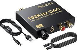 PROZOR Optinis į RCA 5.1CH Da keitiklis VOL+ Skaitmeninis analoginis keitiklis Garso adapteris 3,5 mm optinis į analoginį optinį garso kabelio adapterį su magnetiniu žiedu Maitinimo kabelis Garsumo valdymas