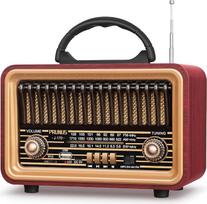 PRUNUS J-170 "Bluetooth" radijo imtuvas "Retro" AM/FM/SW, mažas nostalgijos radijo imtuvas su 1800 mAh baterija, lagamino radijo imtuvas, virtuvės radijo imtuvas su garsiu garsu, palaiko USB/TF/TWS poravimą, paprastas radijo imtuvas senjorams.
