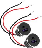 QWORK USB C kištukinis lizdas PD3.0 30W ir QC3.0 18W, visiškai aliuminis, 2 vnt., skirtas 12V/24V kemperiui, automobiliui, valčiai ir sunkvežimiui,