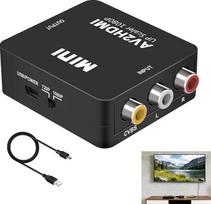 RCA į HDMI keitiklis 1080P@60Hz, AV į HDMI adapteris PS2 Wii Xbox SNES VHS VCR DVD su USB maitinimo kabeliu Vaizdo garso konvertavimas seniems įrenginiams su PAL NTSC SECAM palaikymu HDTV televizoriui