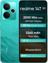 realme 14T 5G išmanusis telefonas 8 + 256GB, mikroschemų rinkinys Dimensity 6300, "Esports AMOLED" ekranas 120 Hz 6,67 colių, itin didelė 5260 mAh talpa, IP69 atsparus vandeniui, "Surf" dizainas, "Next Ai", "Surf" žalia (be