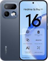 realme 16 Pro 5G išmanusis telefonas 8+256GB, 6,78" AMOLED ekranas 144 Hz, "MediaTek Dimensity 7300 Max" išmanusis telefonas be priedų, 200 MP LumaColor kamera OIS, 50 MP priekinė kamera, 6500 mAh ir 45 W, IP69, pilkos spalvos