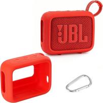 Silikoninis apsauginis dėklas, suderinamas su "JBL GO 4 Eco" nešiojamojo "Bluetooth" garsiakalbio dėklu (raudonas)