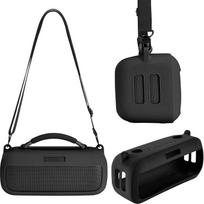 Silikoninis dėklas "Bose" nešiojamajai "SoundLink Max" kolonėlei, "SoundLink Max" nešiojamosios kolonėlės kelioninis dėklas, apsauginis krepšys su dirželiu per petį (juodas)