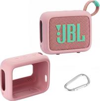 Silikoninis dėklas, suderinamas su "JBL GO 4 Eco" nešiojamojo "Bluetooth" garsiakalbio dėklu (rožinis)