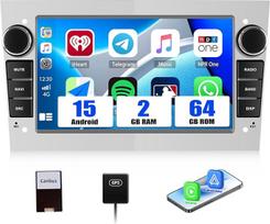 SIXWIN 2+64G Android 15 Autoradio für Opel Corsa d/Astra h/Zafira b/Meriva mit Wireless Carplay/Android Auto/Mirrorlink,7 Zoll HD Touchscreen Unterstützt WiFi GPS FM RDS Bluetooth EQ(Silber)