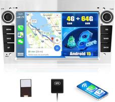 SIXWIN 8 branduolių 4+64G Android 15 Autoradio für Opel Antara Vectra Sigum Combo Zafira Astra Corsa mit Carplay/Android Auto/DSP, 7 Zoll Touchscreen mit GPS WiFi Bluetooth 5.0 FM RDS+32 Band EQ(Silber)