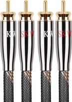 SKW audiofilinis RCA garso kabelis, 2 x RCA-2 x RCA kabelis su OD 6 mm audiofiliniu RCA kabeliu (2 m, juodas)