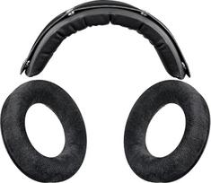 SOULWIT "Beyerdynamic DT 770/DT770 PRO" ausinių pakaitinis rinkinys, veliūriniai ausų kilimėliai + baltyminės odos ausinių lankelis - juodas