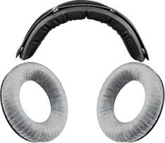 SOULWIT "Beyerdynamic DT 770/DT770 PRO" ausinių pakaitinis rinkinys, veliūriniai ausų kilimėliai + baltyminės odos ausinių lankelis - pilkas