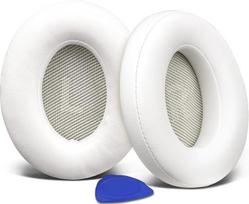 SOULWIT pakaitiniai ausų pagalvėlės Pakaitinės ausų pagalvėlės, skirtos "JBL Everest Elite 700" (modelis: V700NXT) ausinėms, ausų pagalvėlės su didelio tankio triukšmo izoliacijos putplasčiu, minkštesnės baltyminės odos, baltos spalvos