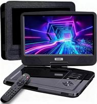 SUNPIN 12,5 colio nešiojamasis DVD grotuvas su 10,5 colio HD pasukamu ekranu, 6 valandų baterija, be regiono, AV išvestis / ausinių lizdas, automobilinis laikiklis - idealiai tinka kelionėms, automobiliams ir vaikams