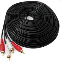 System-S RCA 2 RCA kabelis 20 m vyriškos ir vyriškos stereofoninės AV jungties adapteris, juodos spalvos