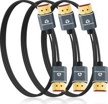 Thsucords itin plonas 8K 4K HDMI kabelis 3M, 3 vnt., plonas, lankstus, minkštas, didelės spartos HDMI 2.1, palaikantis 4K @ 120Hz, 8K @ 60Hz, 48Gbps, suderinamas su Roku TV/HDTV/PS5/Blu-ray