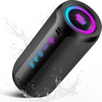 TIMU "Bluetooth" garsiakalbis su apšvietimu, "Bluetooth 5.4" muzikos dėžutė, 25 W dvigubas garsiakalbis, dvigubi žemų dažnių garsiakalbiai, 20 valandų veikianti baterija, atsparus vandeniui IPX7, TWS poravimas, AUX, TF kortelė, tinkamas naudoti lauke, vak