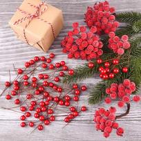 TUPARKA Raudonosios Holly uogos Kalėdų dekoracijos, Kalėdų vainikas, Kalėdų eglutės gėlių dekoracijos Stalo puošmena Galia